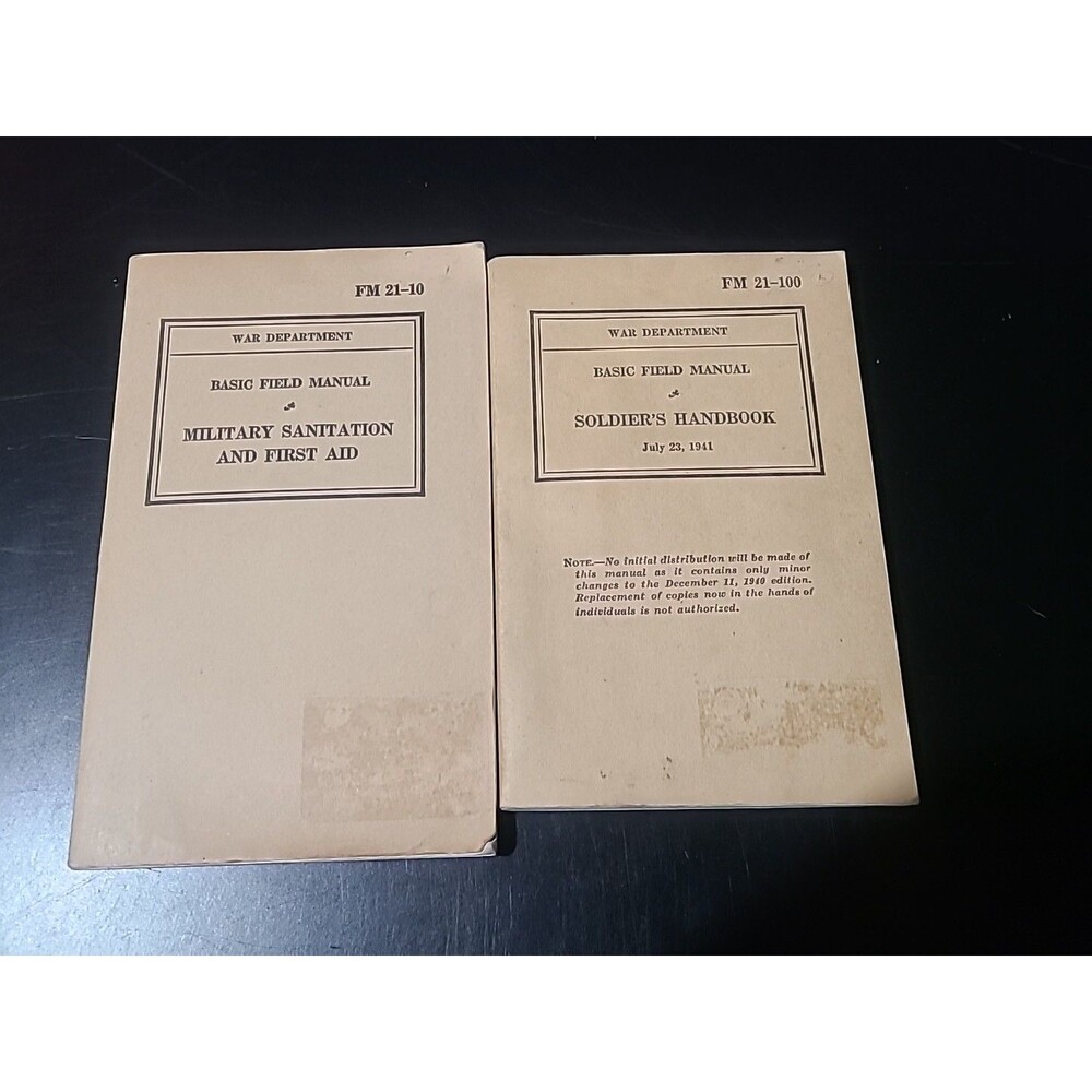 Vintage WWII-Soldier's Handbook-Basic Field Manual-1941-FM 21-100 & FM 21-10